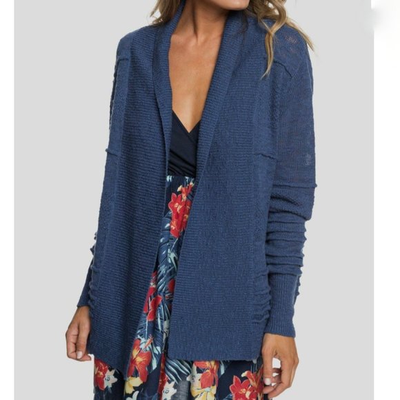 Roxy Sweaters - Roxy Ready To Travel Blue Cardigan Sweater Medium